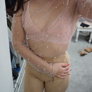 mesh top pearls